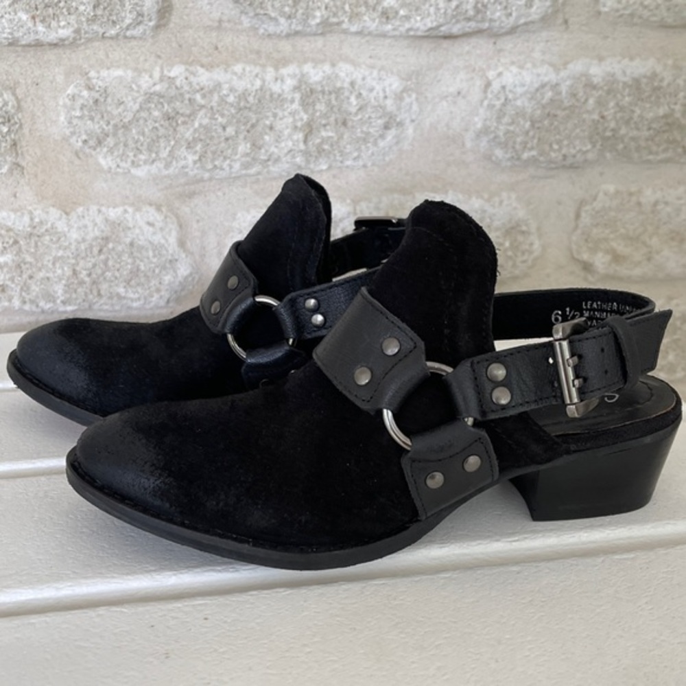 Splendid Western harness slingbacks NWT black 6.5